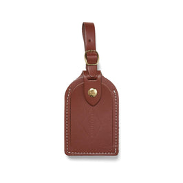 british brown leather luggage tag