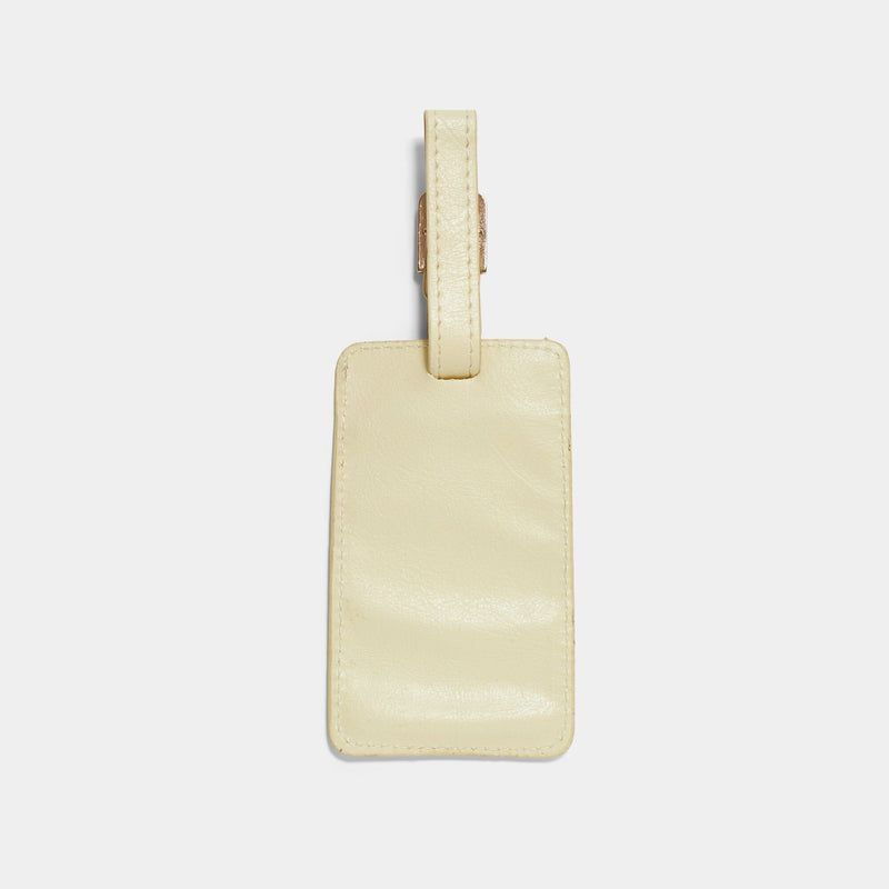 Ivory Vegan Leather - Luggage Tag