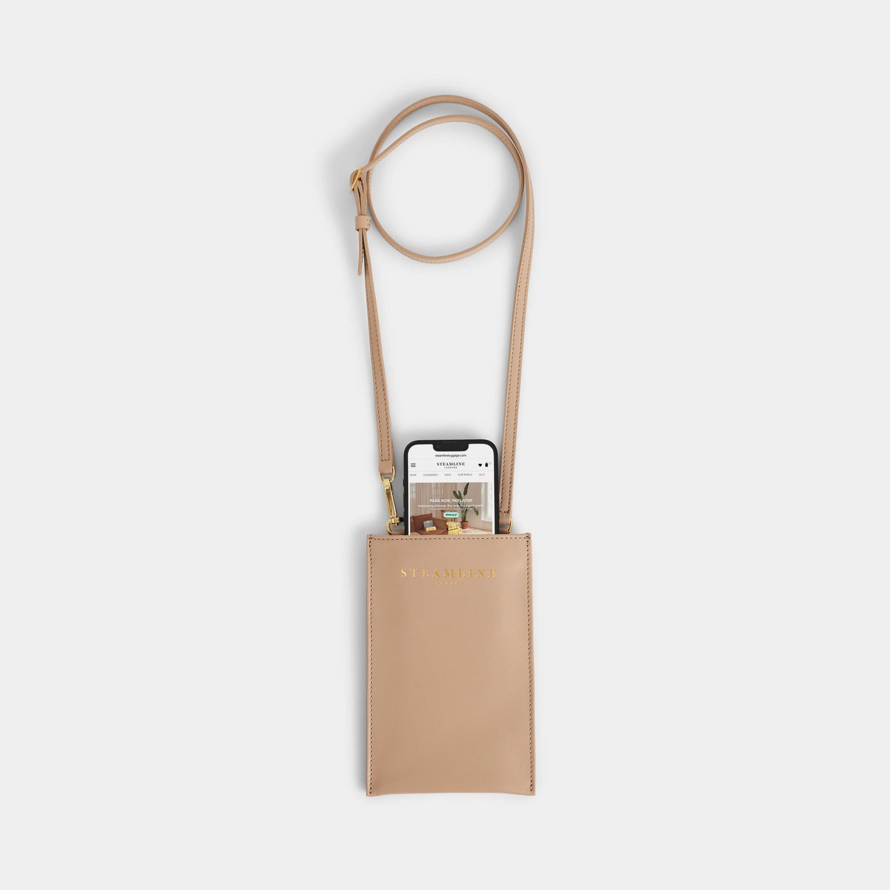 The Navigator - Stone Crossbody Phone Bag