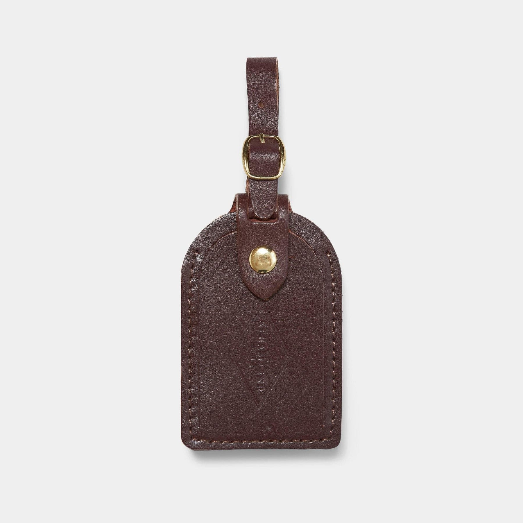 Chocolate Brown Leather - Luggage Tag Accessories Steamline Luggage 