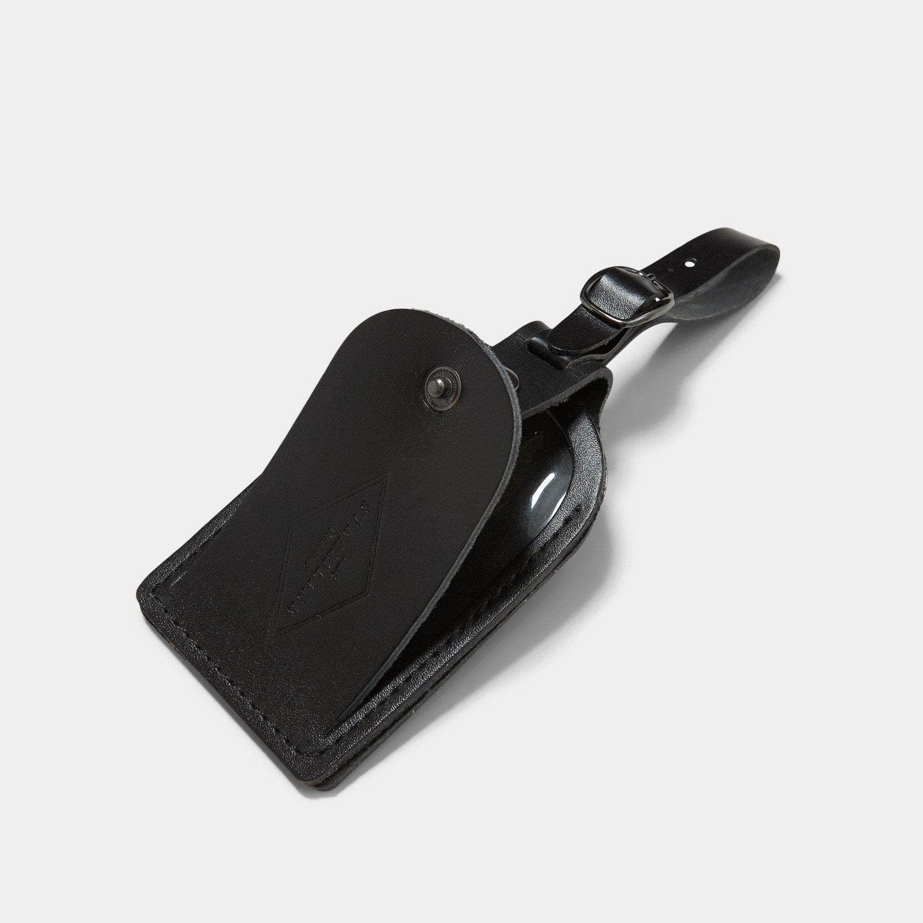 Black Leather - Luggage Tag Accessories Steamline Luggage 