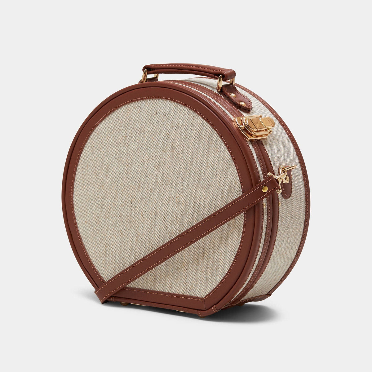 The Editor - Brown Hatbox Small Hatbox Small Steamline Luggage 