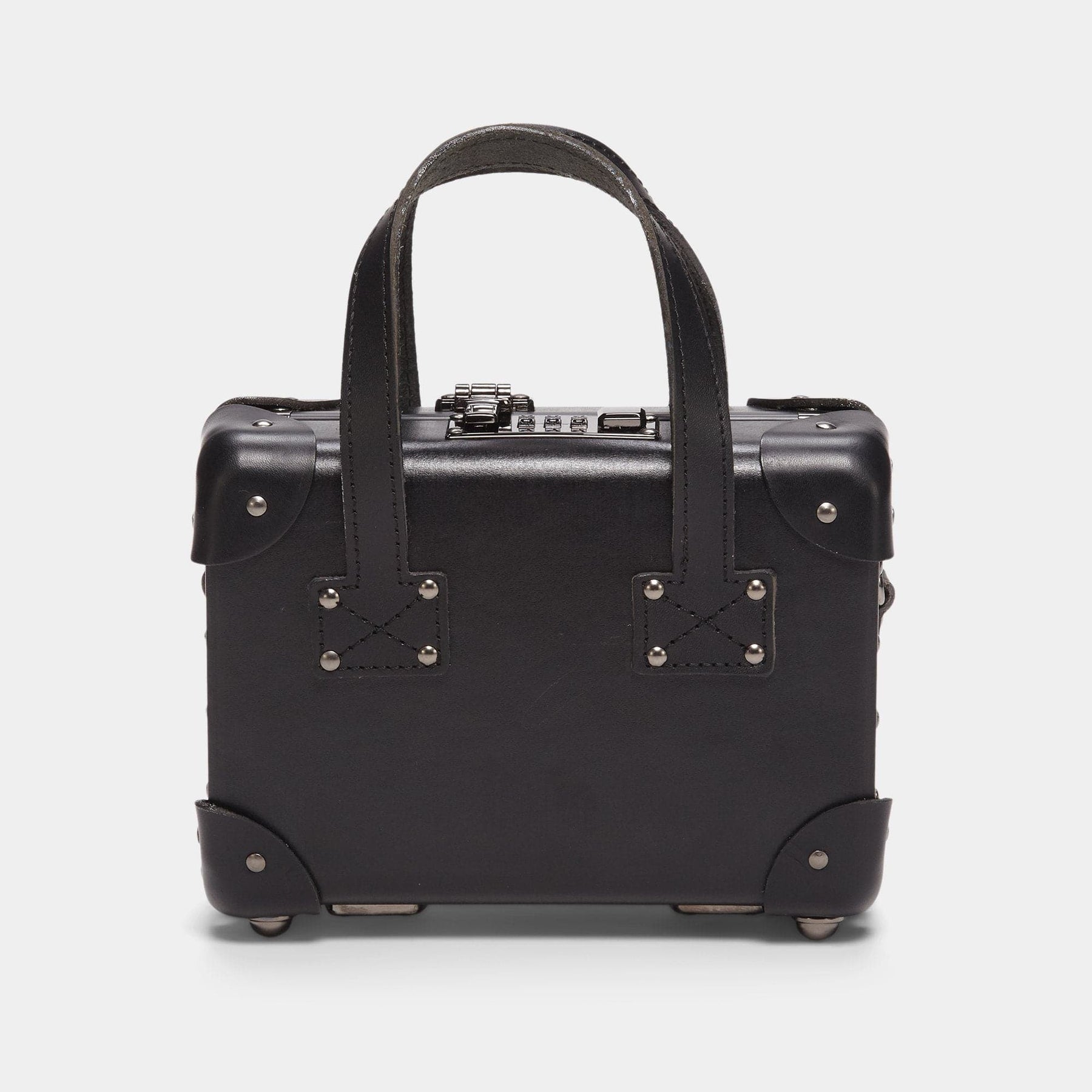 Back product view of the mini Industrialist fibreboard suitcase in  black 
