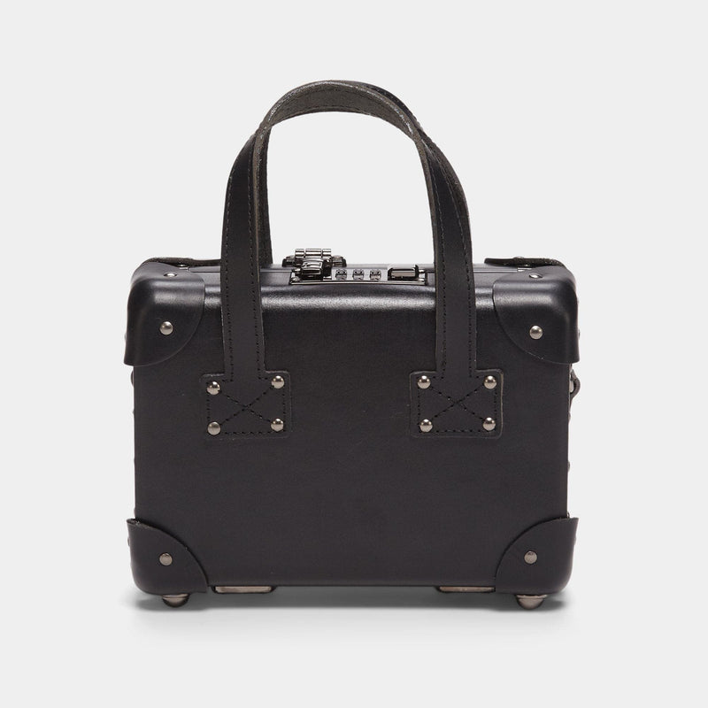 Back product view of the mini Industrialist fibreboard suitcase in  black 