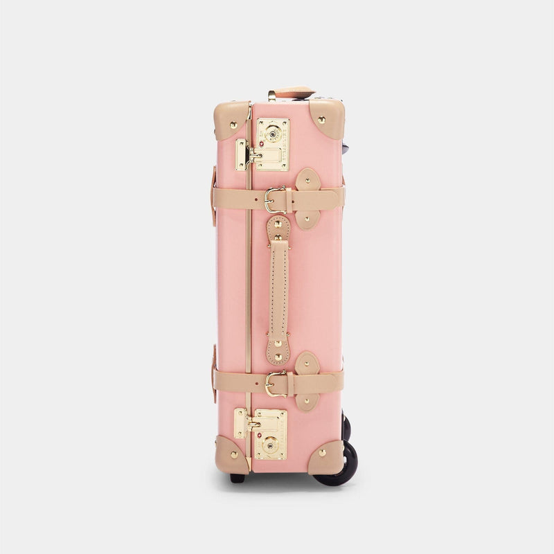Side product view of the carry-on Correspondent fibreboard suitcase in pink